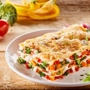 Single Portion Serving of a Colorful Appetizer of Italian Vegetable